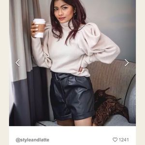 Express Cream Puff Sleeve Mock Neck Sweater in Size XS